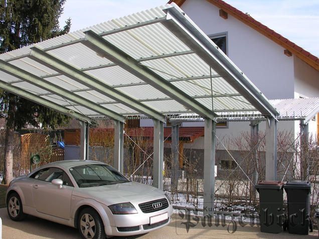 Ein maßgefertigter Carport aus Stahl oder Aluminium 