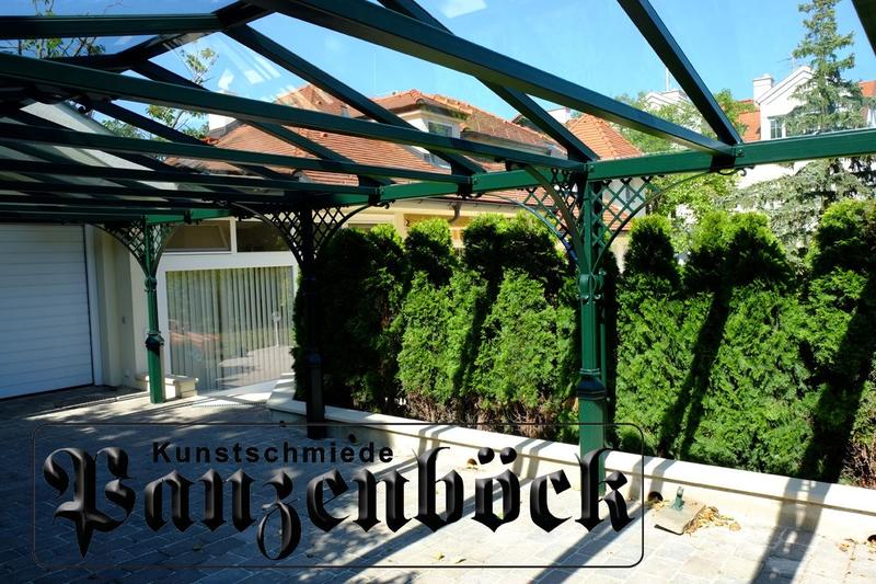 Carport Schmiedeeisen mit Verbundsicherheitsglas
